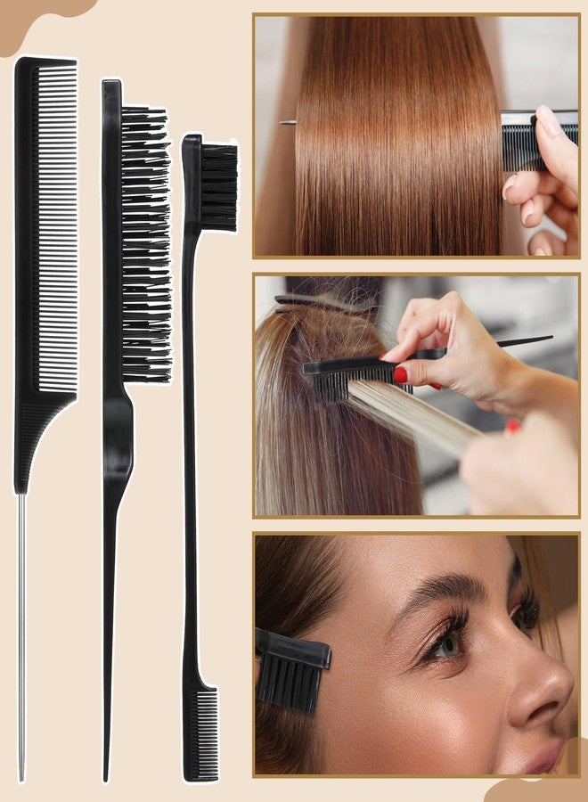ProSuites Black Bobby Pins for Women with Hair Wax Stick Slick Back Hair Brush Clear Hair Elastics for Women Teen Girls Kids - Image 5